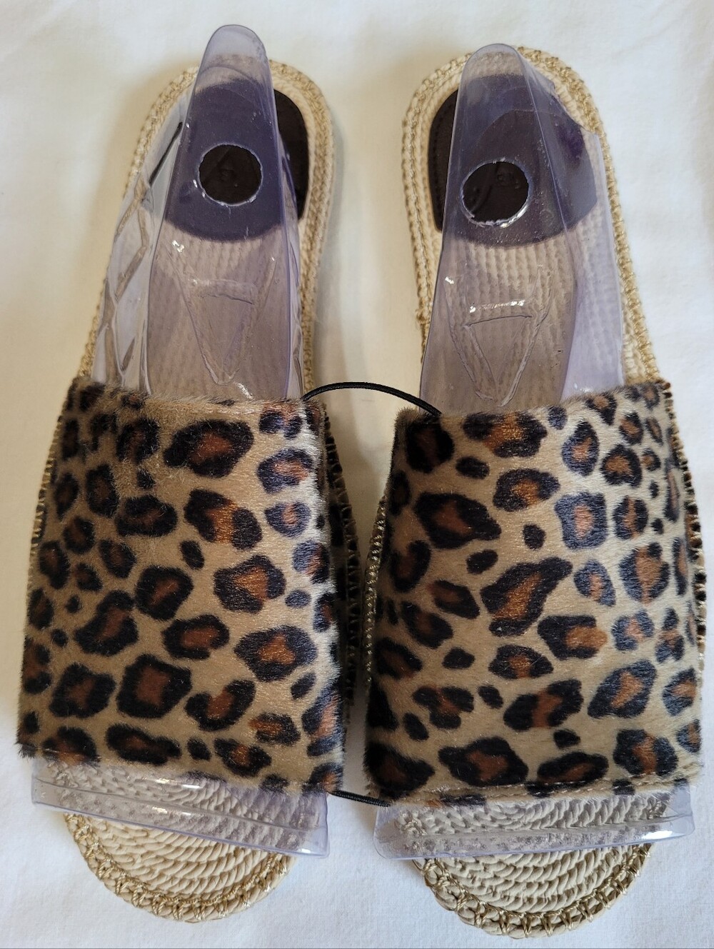 V+Benie Leopard Print Slide Sandals - Sz 41 (9-10), Like NEW